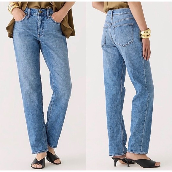 J.Crew Denim - J.Crew Mid-Rise 90s Classic Straight Jeans Womens 31 Blue Pheasant Wash Retro‎